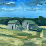 Two Barns. 55 SR, oil on canvas 